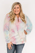 Quarter Zip Tie Dye Sherpa- Cotton Candy