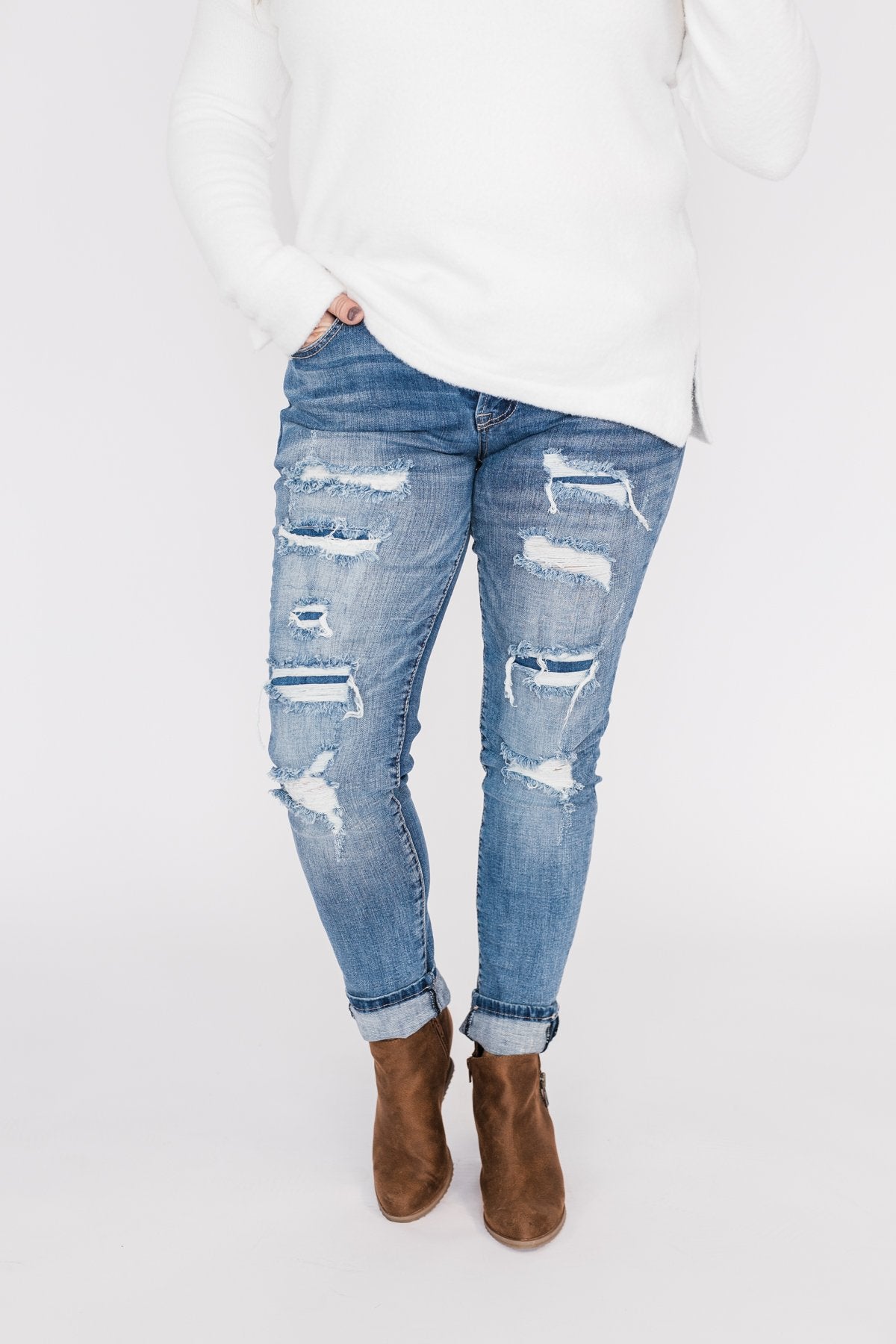 C'est Toi Distressed Skinny Jeans- Ophelia Wash