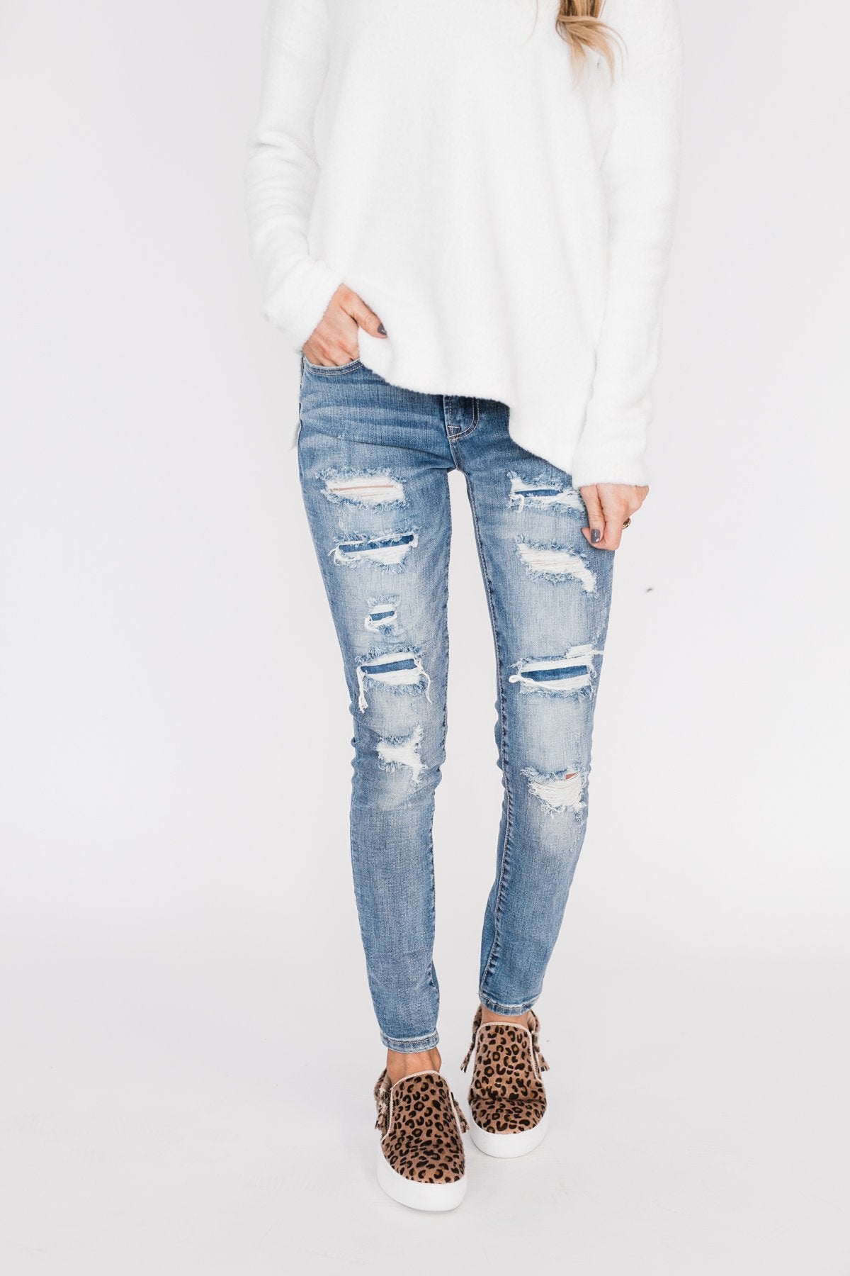 C'est Toi Distressed Skinny Jeans- Ophelia Wash