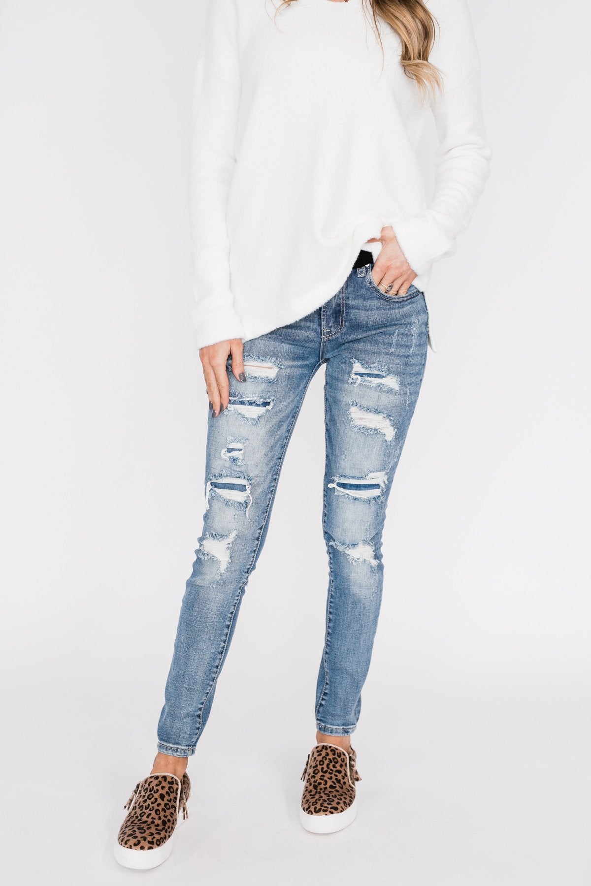 C'est Toi Distressed Skinny Jeans- Ophelia Wash