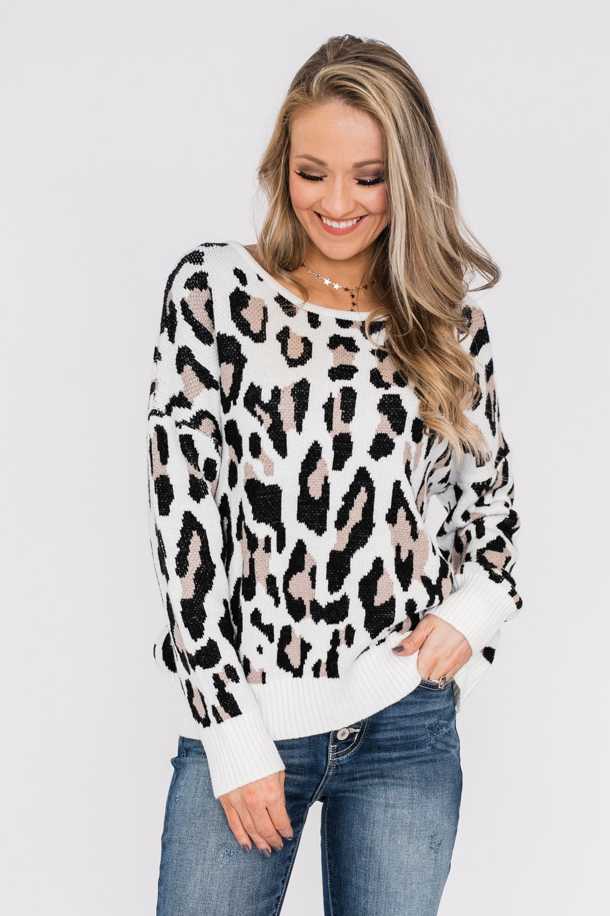 Untamed Beauty Open Back Sweater- Ivory