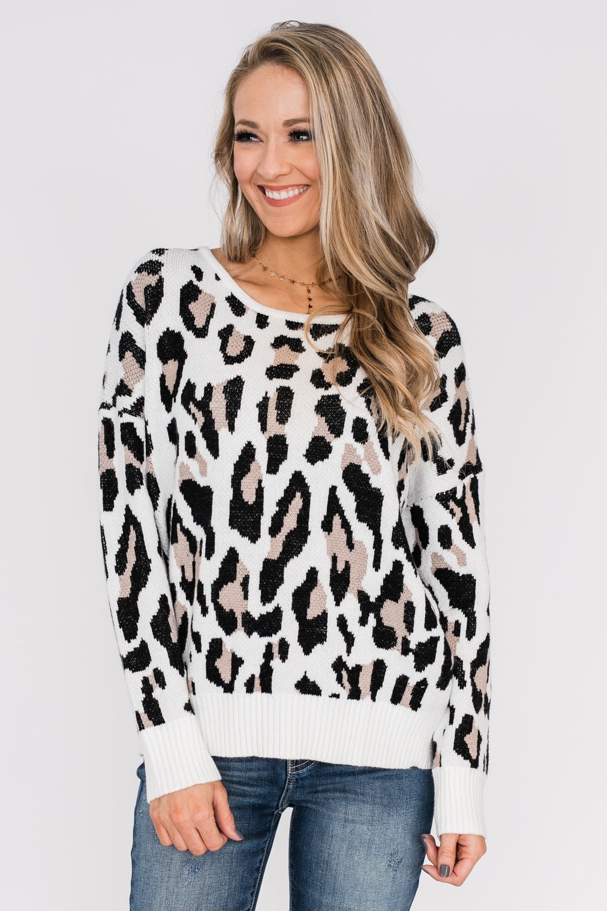 Untamed Beauty Open Back Sweater- Ivory