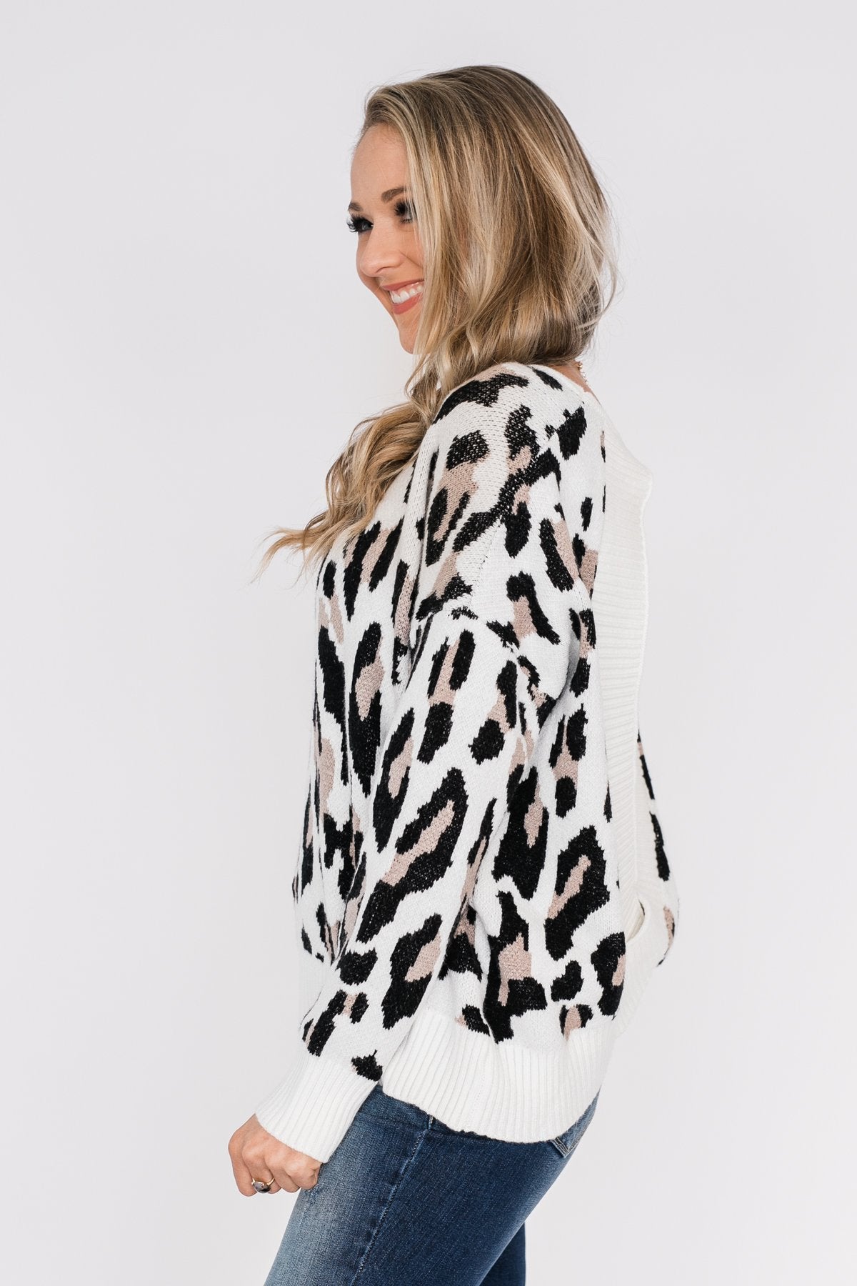 Untamed Beauty Open Back Sweater- Ivory