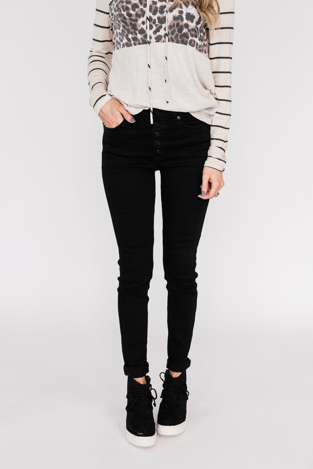 KanCan Button Fly Jeans- Hope Wash