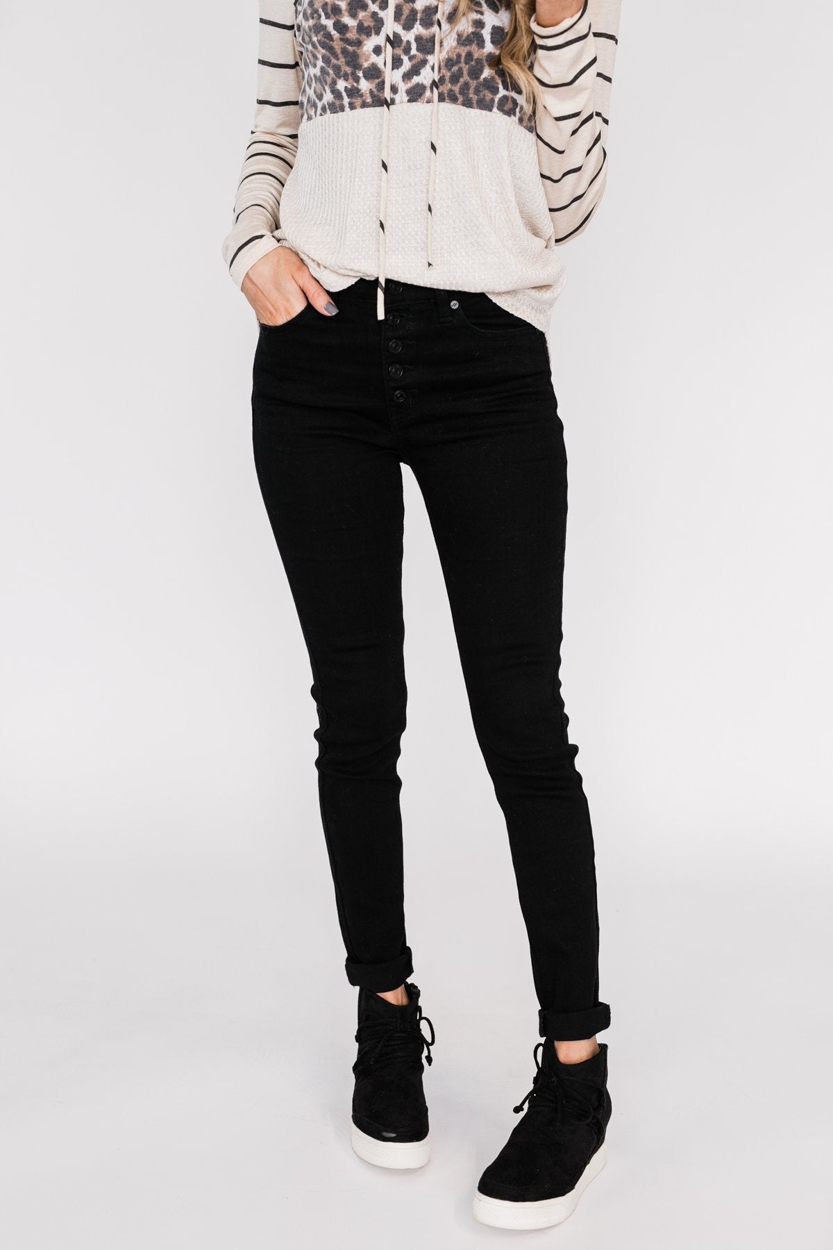 KanCan Button Fly Jeans- Hope Wash
