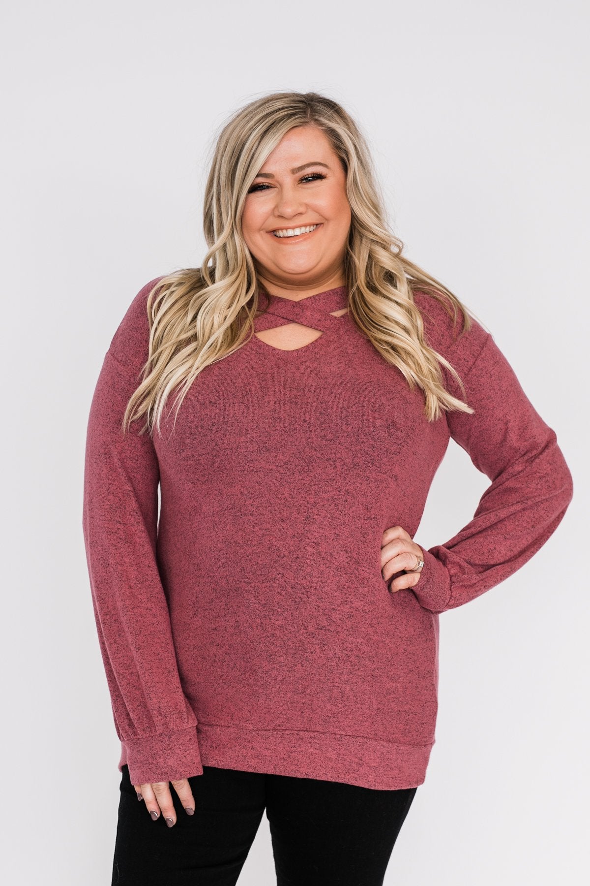 Dance The Day Away Criss Cross Top- Mauve