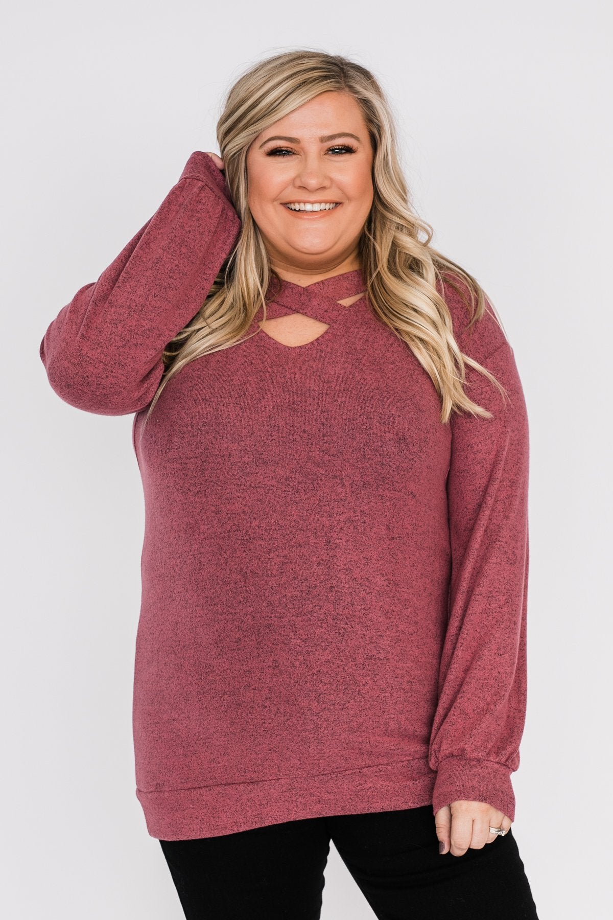 Dance The Day Away Criss Cross Top- Mauve