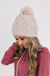 Fleece Lined Pom Beanie- Cream