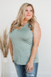 Meant What I Said Criss-Cross Tank- Sage