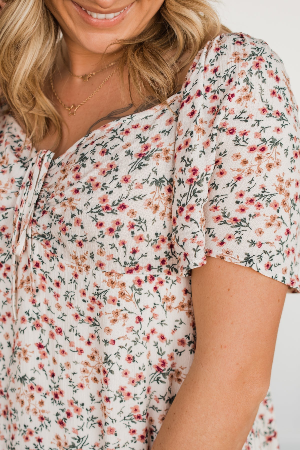 Dashing Through The Daisies Floral Dress- Ivory
