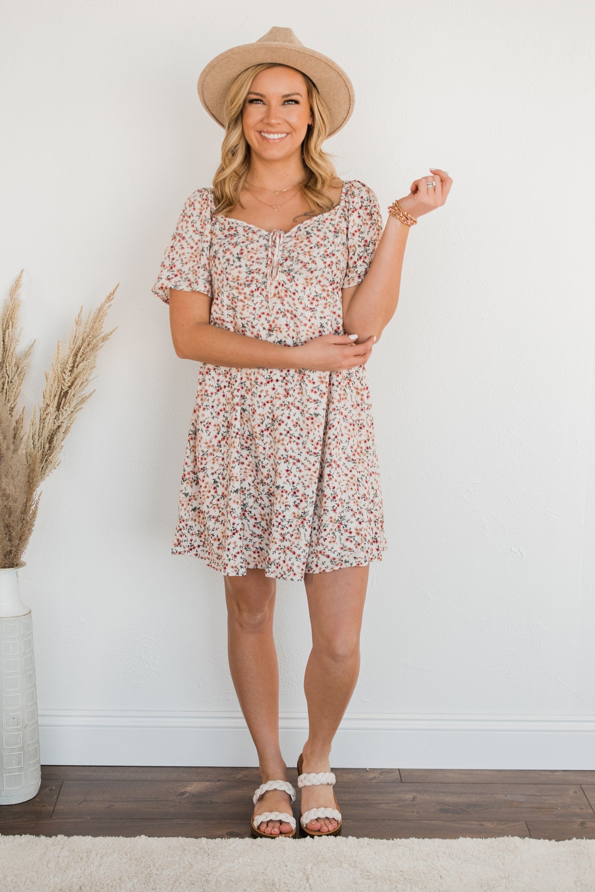 Dashing Through The Daisies Floral Dress- Ivory