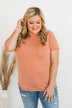 Making A Statement Ribbed Knit Top- Dark Coral