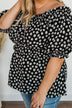 Meet Again Someday Floral Babydoll Blouse- Black