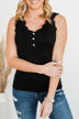 Life Is Too Short Lace Tank Top- Black