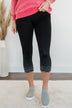 Set In My Ways Ombre Leopard Leggings- Black