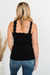 Life Is Too Short Lace Tank Top- Black