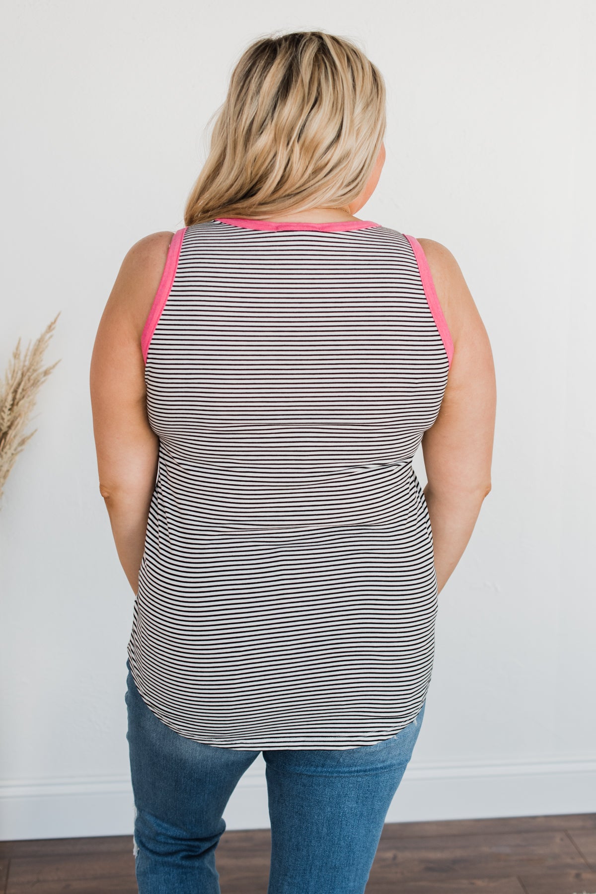 Slowing Down Time Striped Tank Top- Black & Ivory