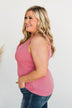 Uplifting Spirits Button Henley Tank Top- Bubblegum Pink