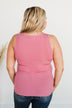 Uplifting Spirits Button Henley Tank Top- Bubblegum Pink