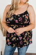 Chose Happiness Floral Tank Top- Black