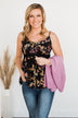 Chose Happiness Floral Tank Top- Black