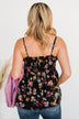 Chose Happiness Floral Tank Top- Black