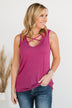 Meant What I Said Criss-Cross Tank- Magenta
