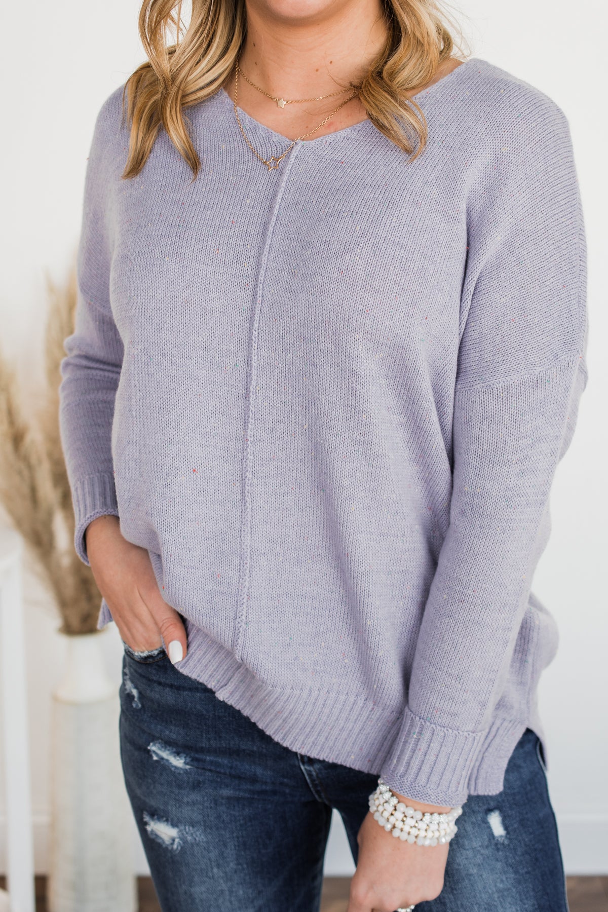 Sheer Delights Knit Sweater- Lavender