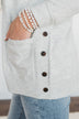 True To My Heart Open Front Cardigan- Light Grey