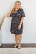 Our Time Together Floral V-Neck Dress- Navy