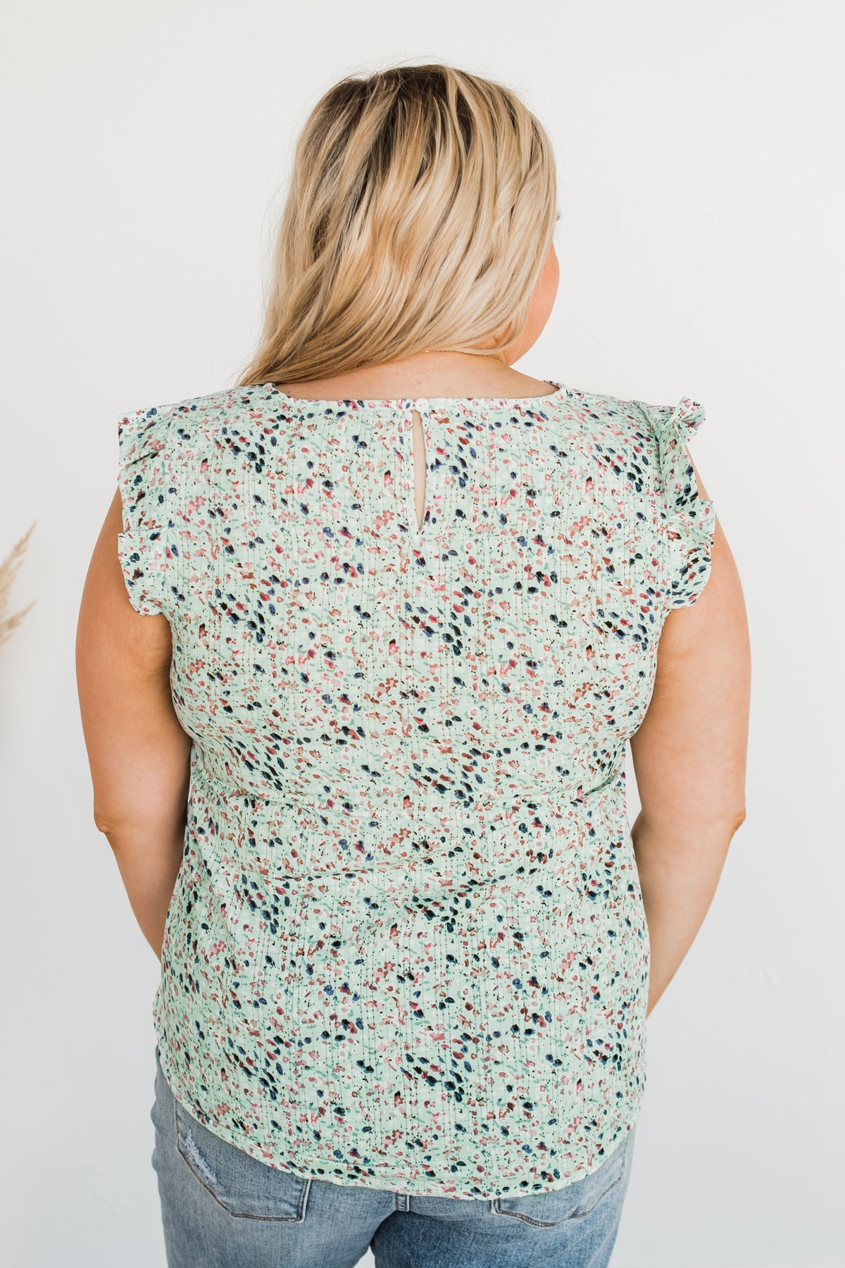 Spring Into Love Sleeveless Blouse- Mint