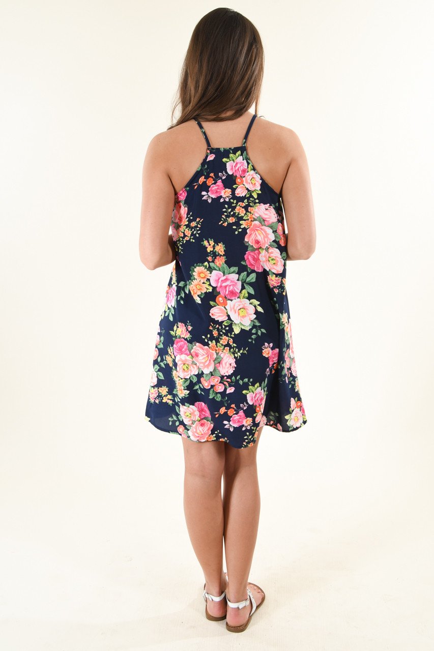 Floral Perfection Navy Dress