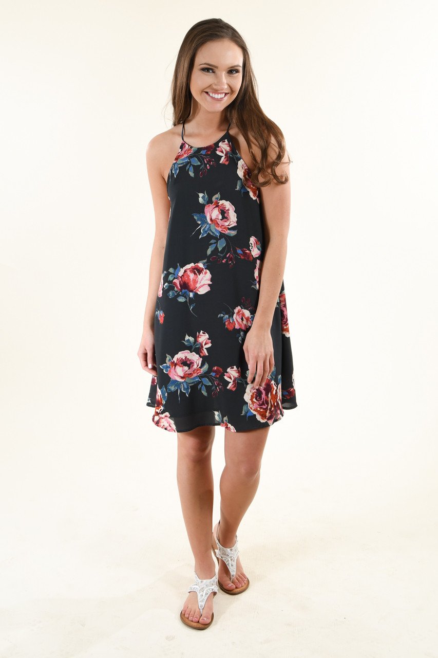 Susie Navy Floral Dress – The Pulse Boutique