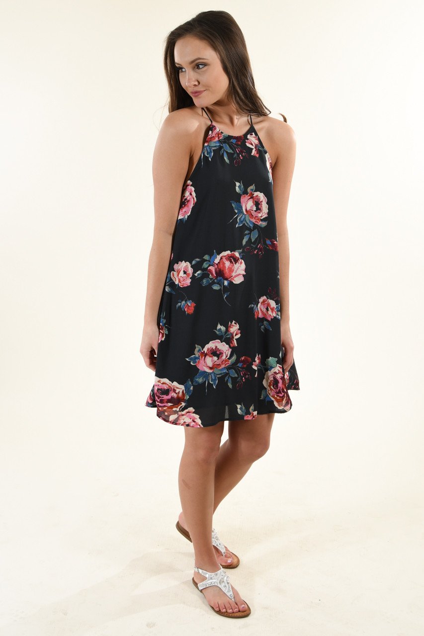 Susie Navy Floral Dress – The Pulse Boutique