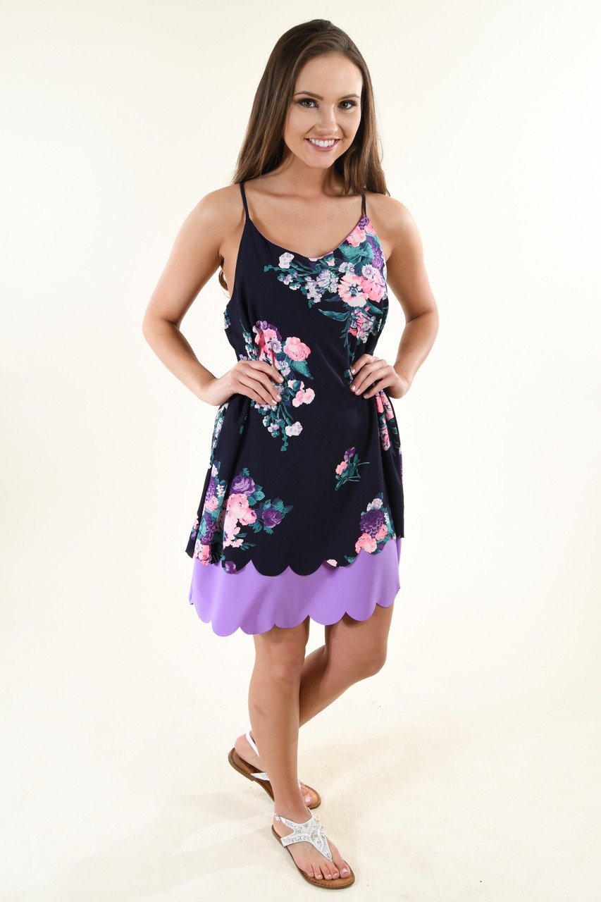 Deep Purple Floral Dress
