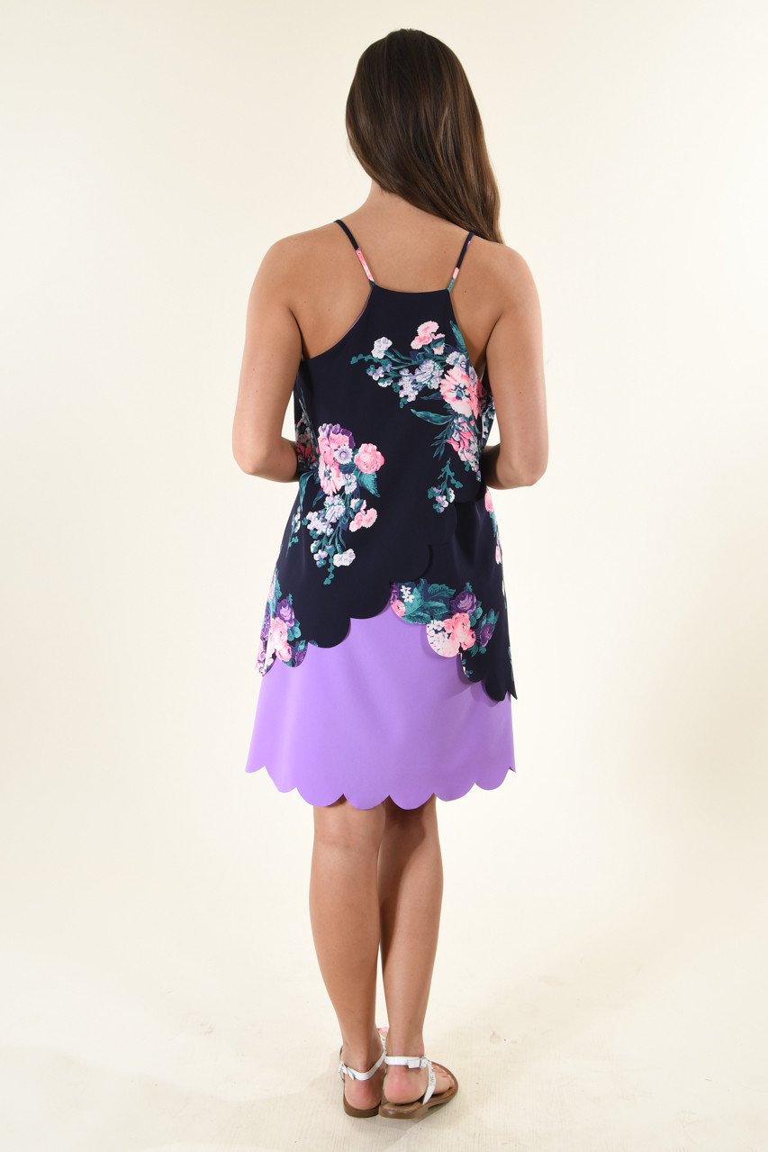 Deep Purple Floral Dress