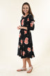 Black Floral Midi Dress