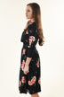 Black Floral Midi Dress