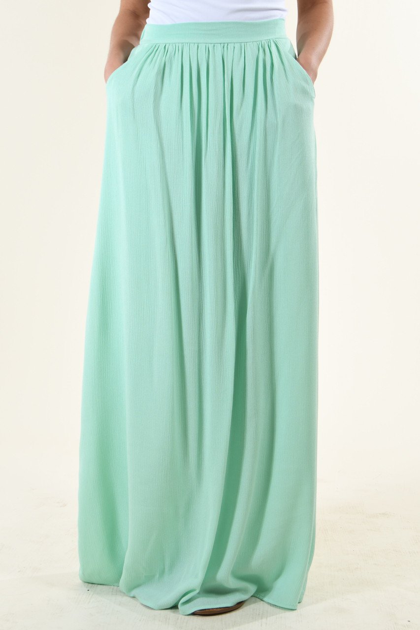 Bright Mint Maxi Skirt