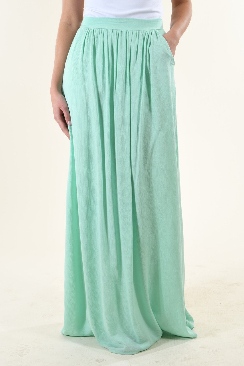 Bright Mint Maxi Skirt