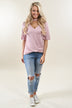 Raw Edge Mock Neck Top ~ Blush