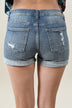 Sneak Peek Distressed Short - Medium Wash