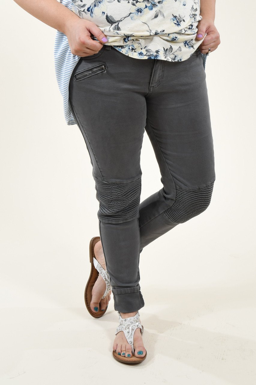 Dark Grey Moto Pants