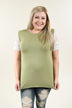 It's All Cool Detail Sleeve Top ~ Olive