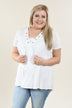 Favorite Lace Up Top ~ Solid Ivory