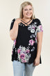 Black Floral Criss Cross Top