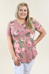 Yours Truly Floral V-Neck Mauve