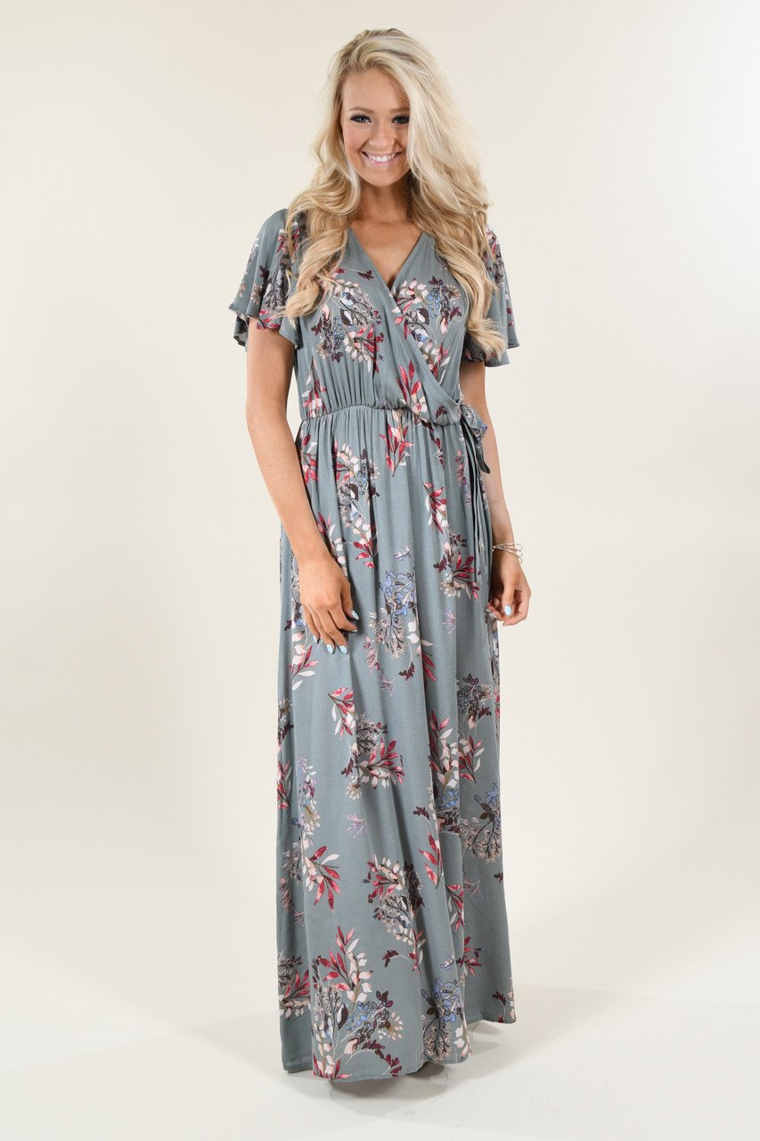 Sage Green Floral Maxi Dress Sage Green Floral Maxi Dress
