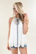 Cream Detail Tank Top