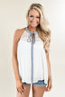 Cream Detail Tank Top